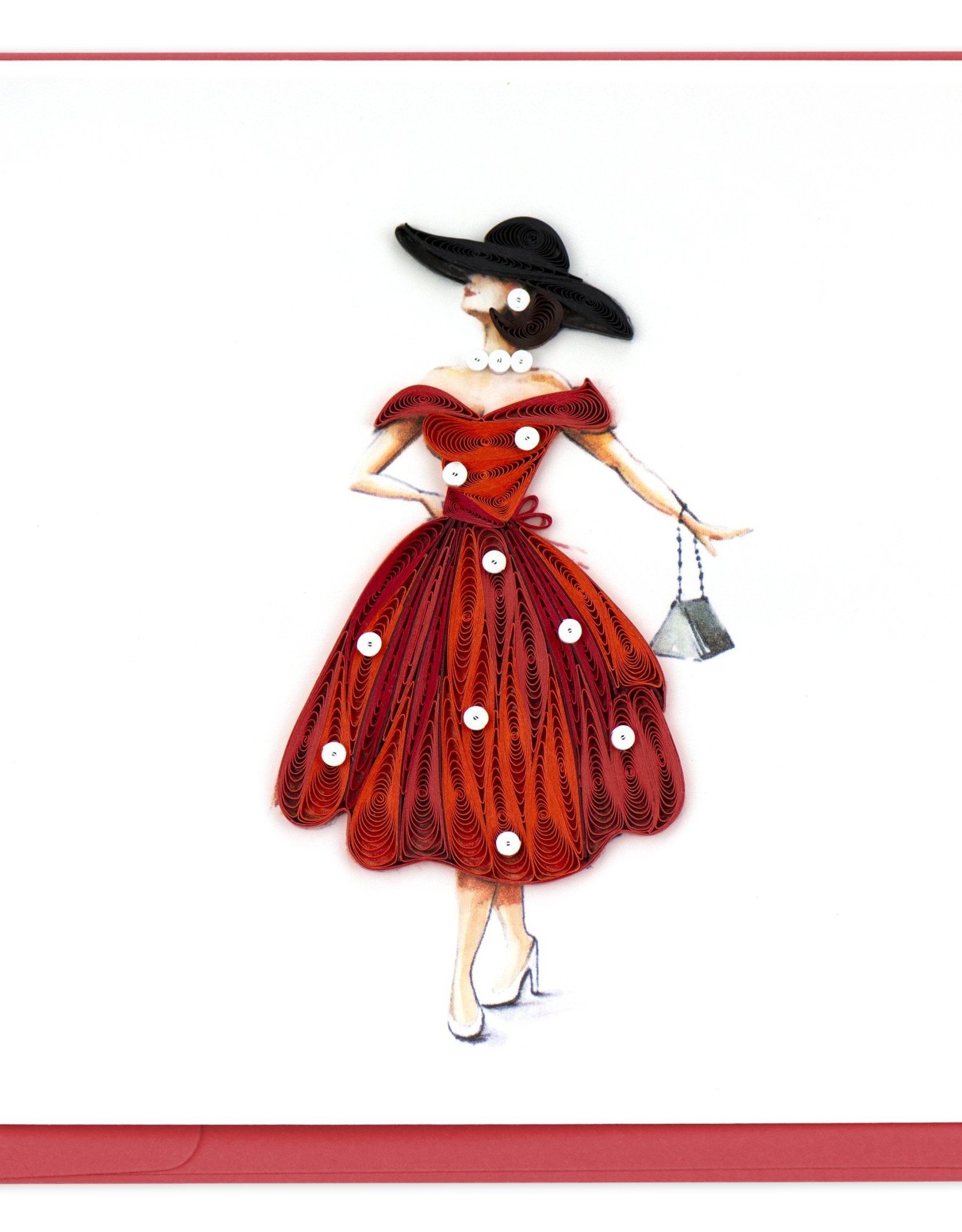 Quilling Card Quilled Vintage Lady Greeting Card