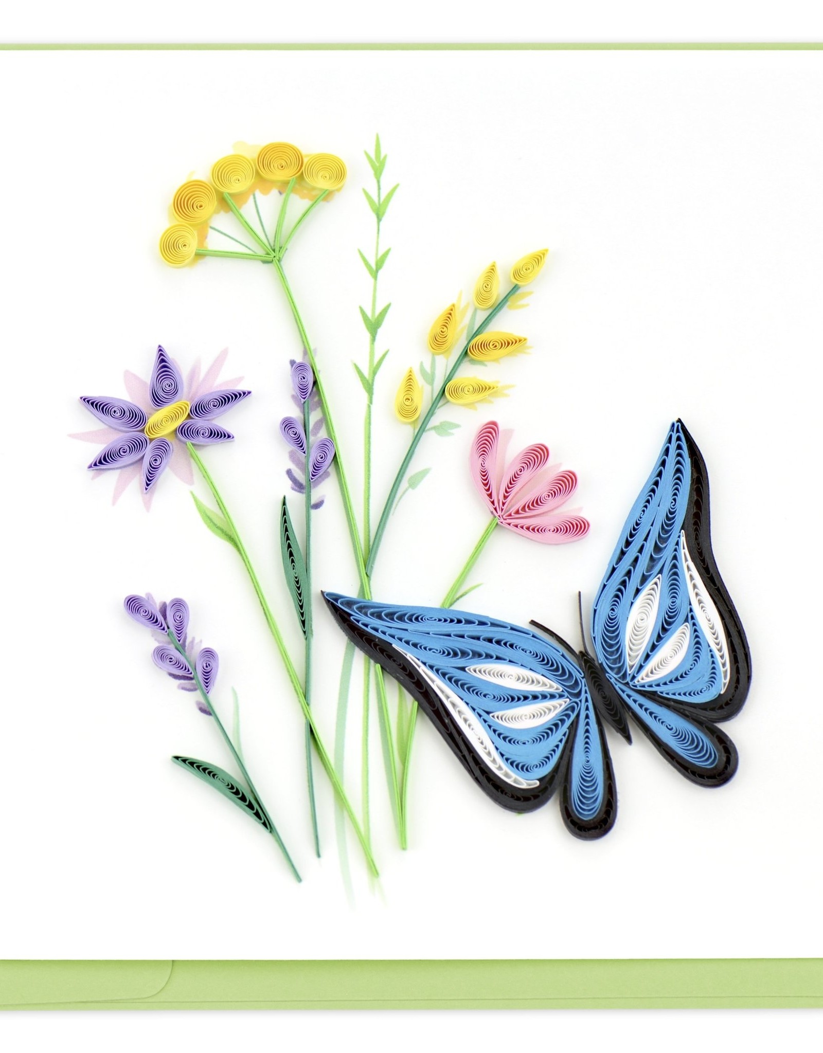 Quilling Card Quilled Butterfly & Wildflowers Greeting Card