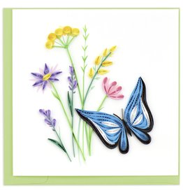 Quilling Card Quilled Butterfly & Wildflowers Greeting Card