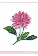 Quilling Card Quilled Pink Dahlia Greeting Card