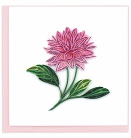 Quilling Card Quilled Pink Dahlia Greeting Card