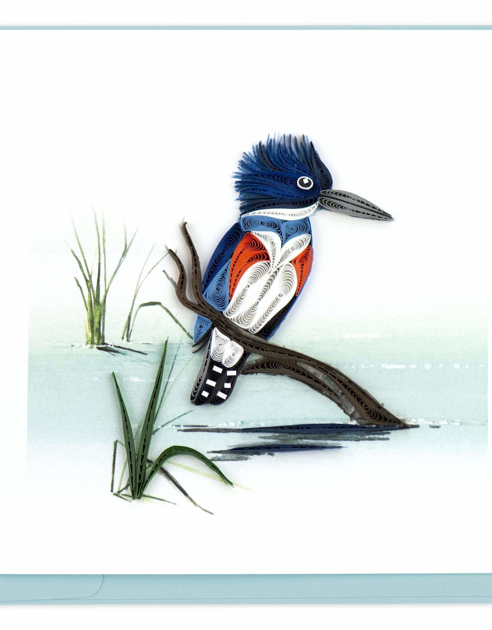 Quilling Card Quilled Perched Kingfisher Greeting Card