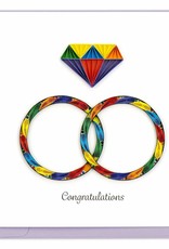 Quilling Card Quilled Rainbow Rings Wedding Card