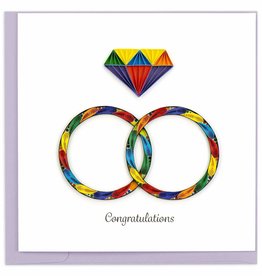 Quilling Card Quilled Rainbow Rings Wedding Card