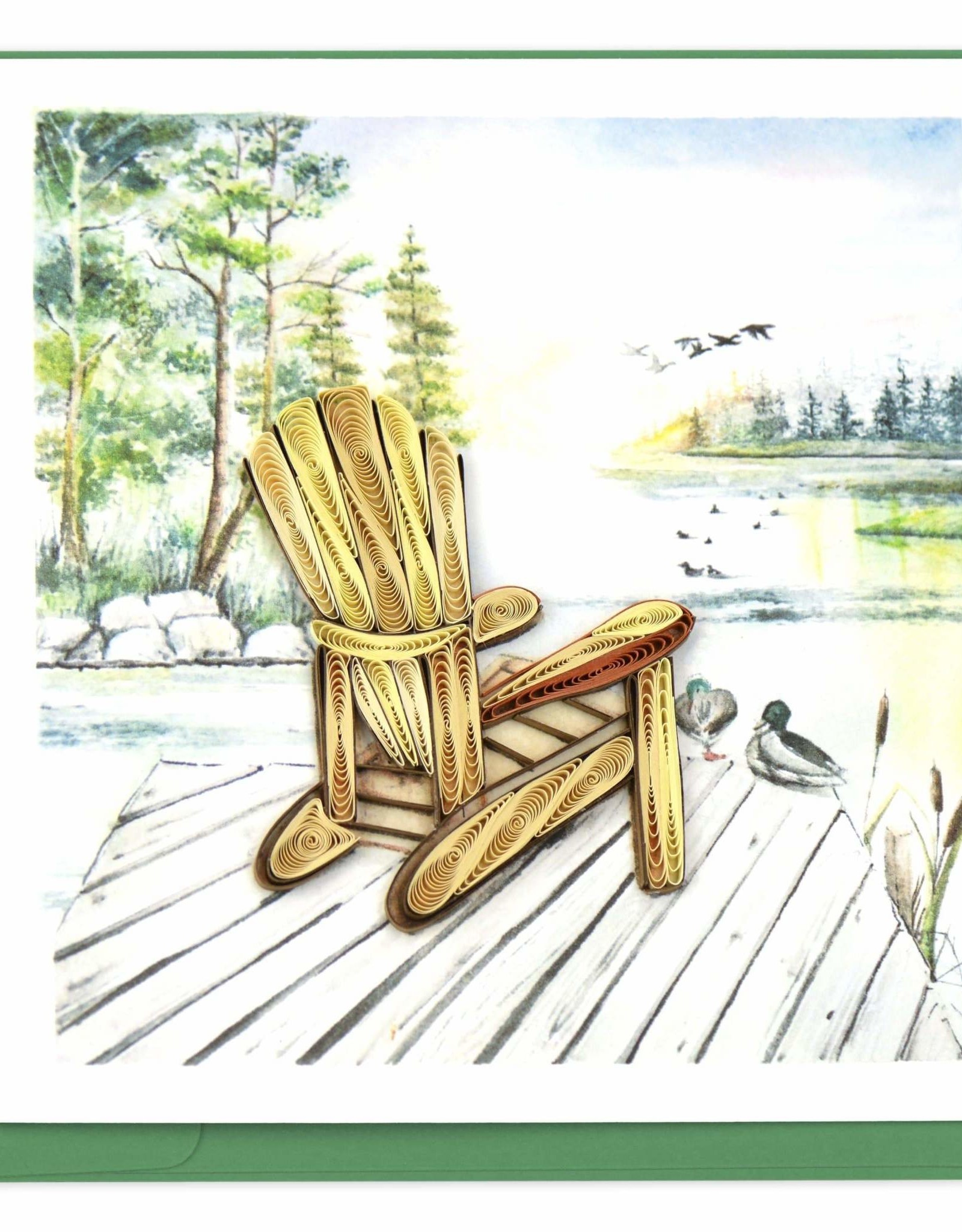 Quilling Card Quilled Adirondack Lake Greeting Card
