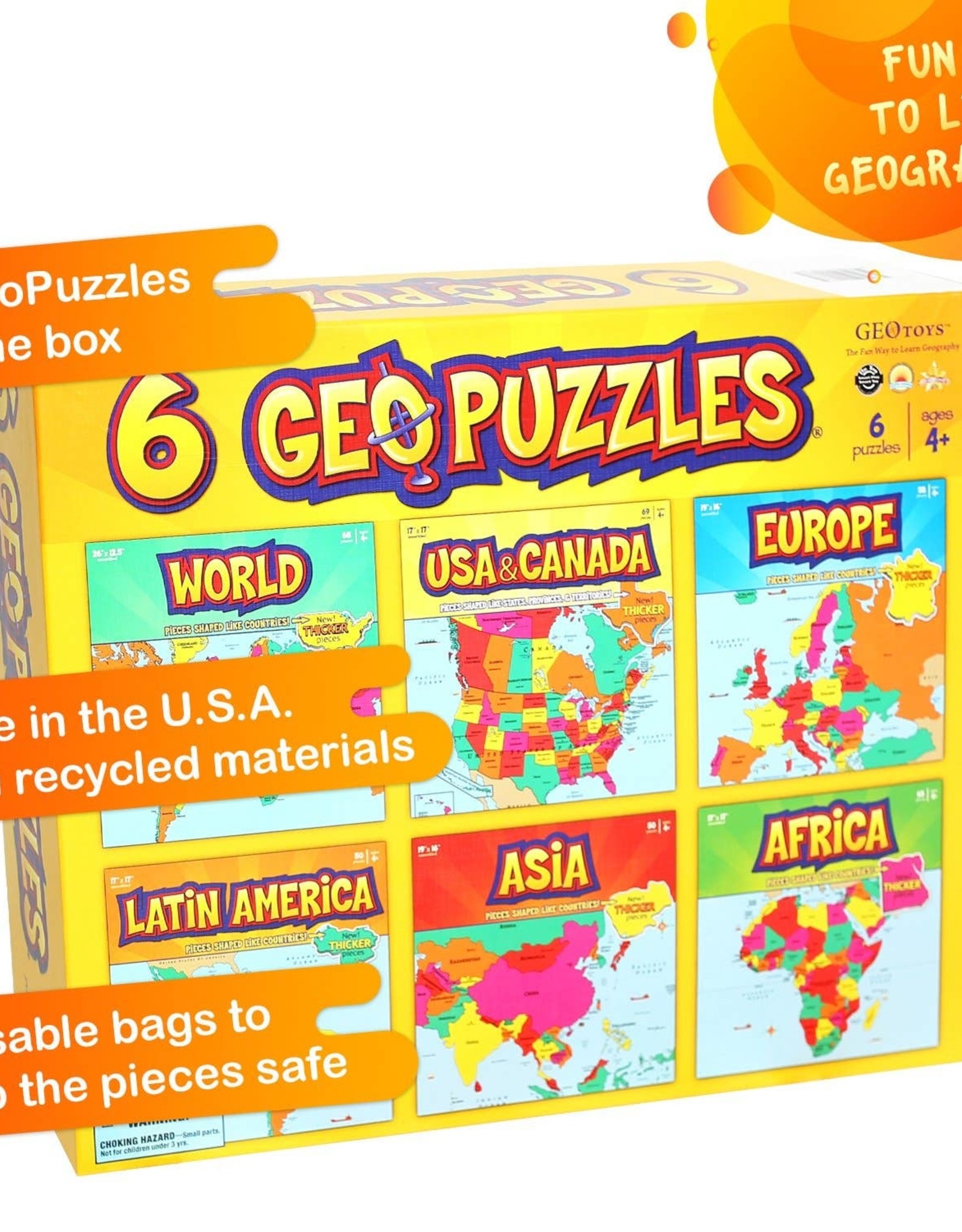Geotoys 6 GeoPuzzles - One Box Puzzle