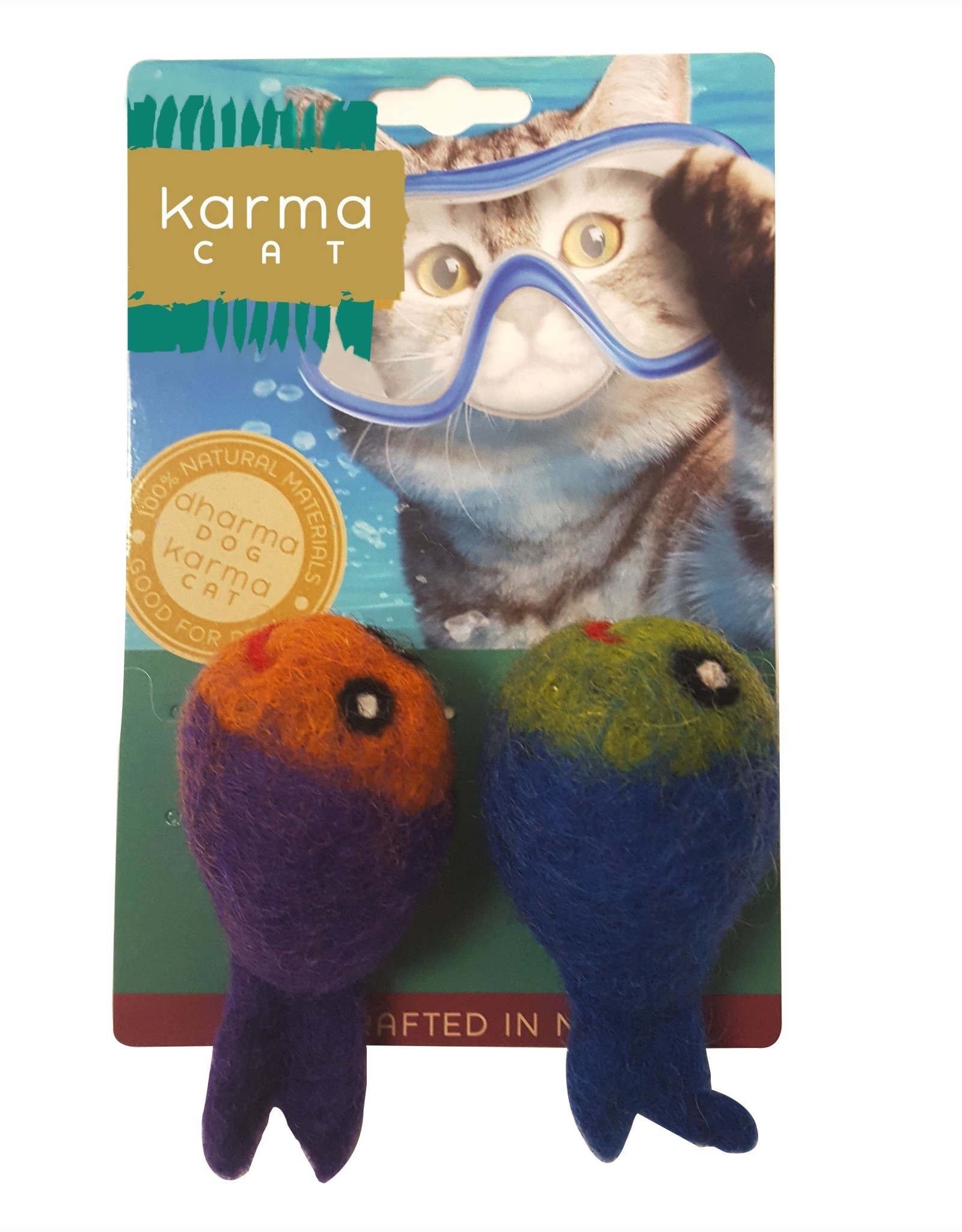 Dharma Dog Karma Cat Fish Wool Cat Toy
