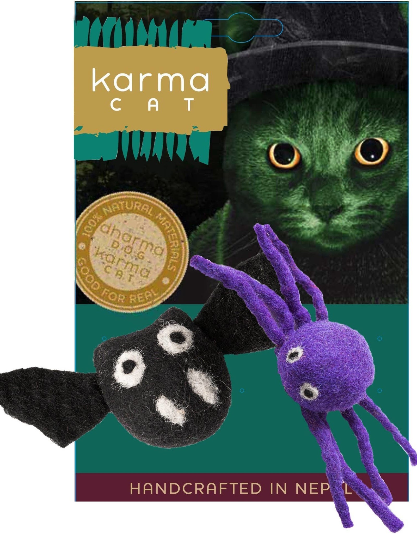 Dharma Dog Karma Cat Bat & Spider Wool Cat Toy