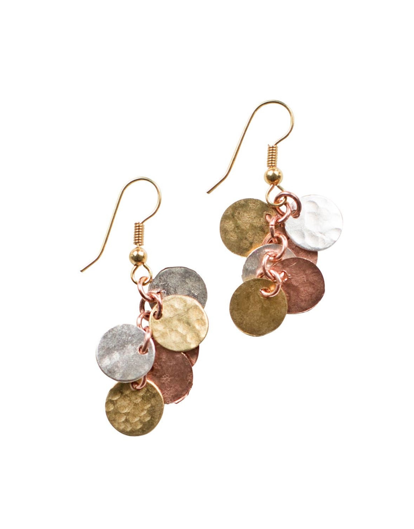 Ten Thousand Villages Mixed Metal Cluster Earrings