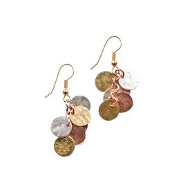 Ten Thousand Villages Mixed Metal Cluster Earrings