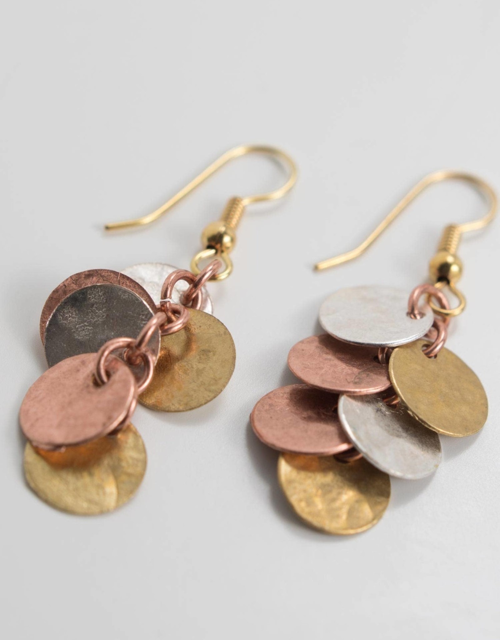 Ten Thousand Villages Mixed Metal Cluster Earrings