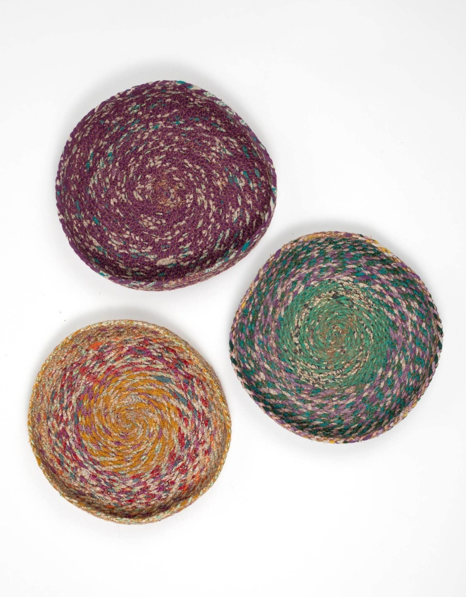 Ten Thousand Villages Stitched Sari Fabric Tray - 10"