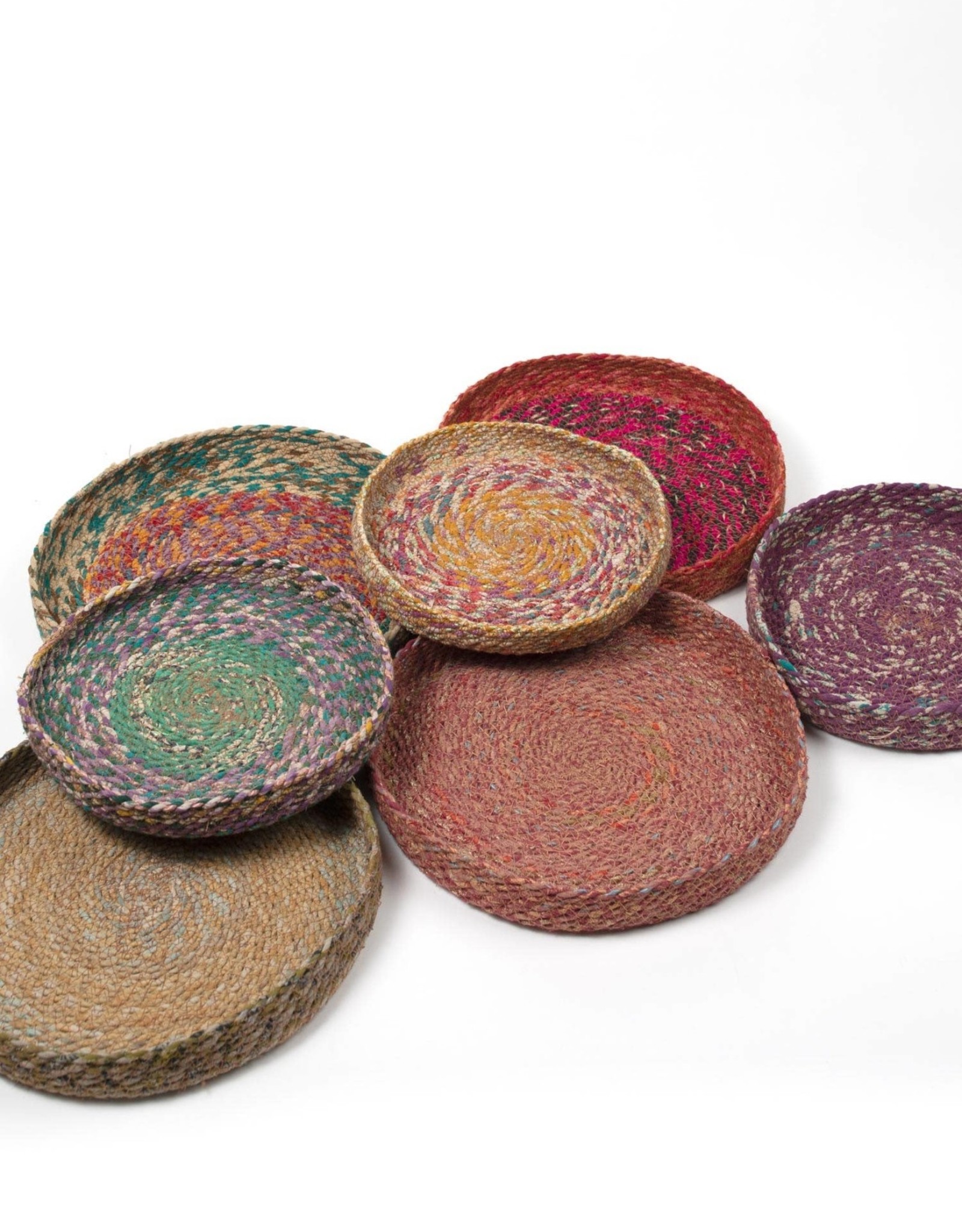 Ten Thousand Villages Stitched Sari Fabric Tray - 12"