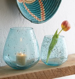 Serrv Jodhpur Blue Round Bubble Vases - Short