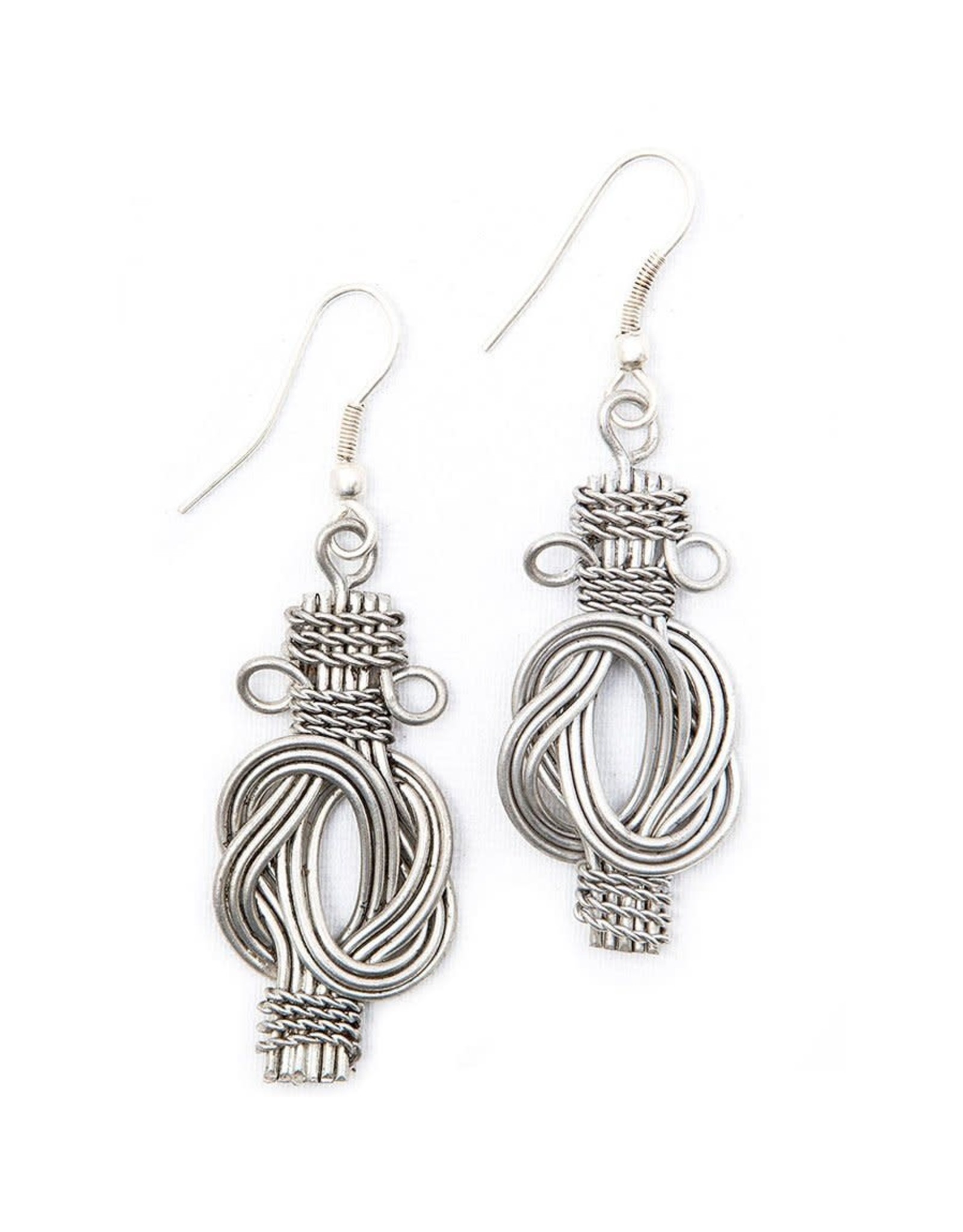 Matr Boomie Buddha Knot Earrings - Silver