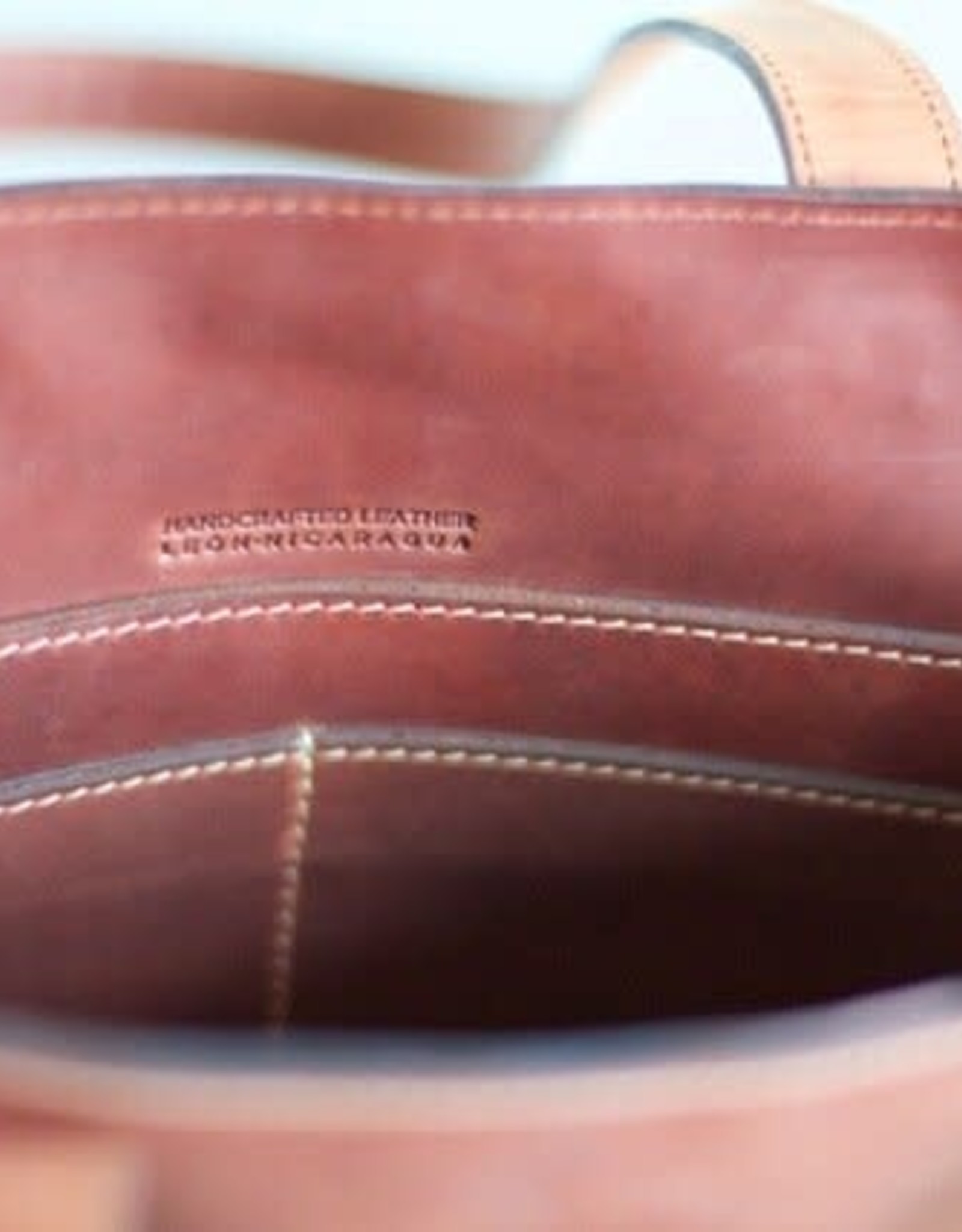 Twin Engine Origin Creations Leather Tote - Saddle Brown