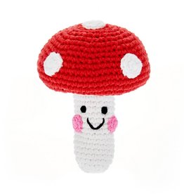 Pebble Friendly Mushroom Rattle Red