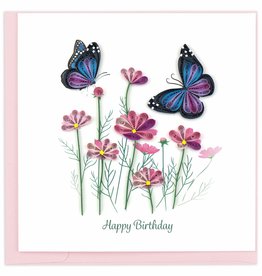 Quilling Card Quilled Birthday Flowers & Butterflies Greeting Card