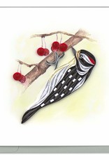 Quilling Card Quilled Downy Woodpecker Greeting Card
