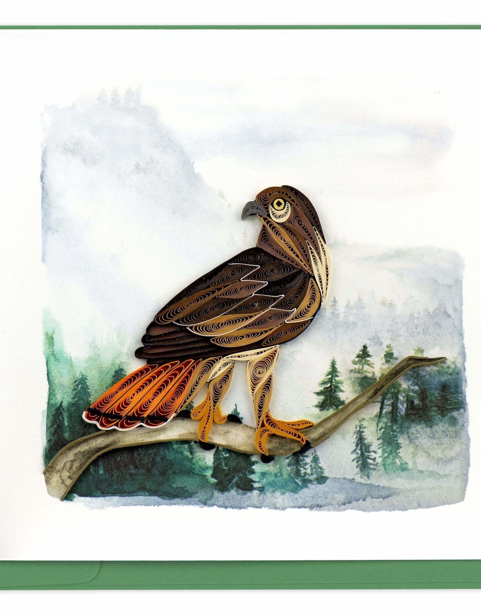 Quilling Card Quilled Red-Tailed Hawk Greeting Card