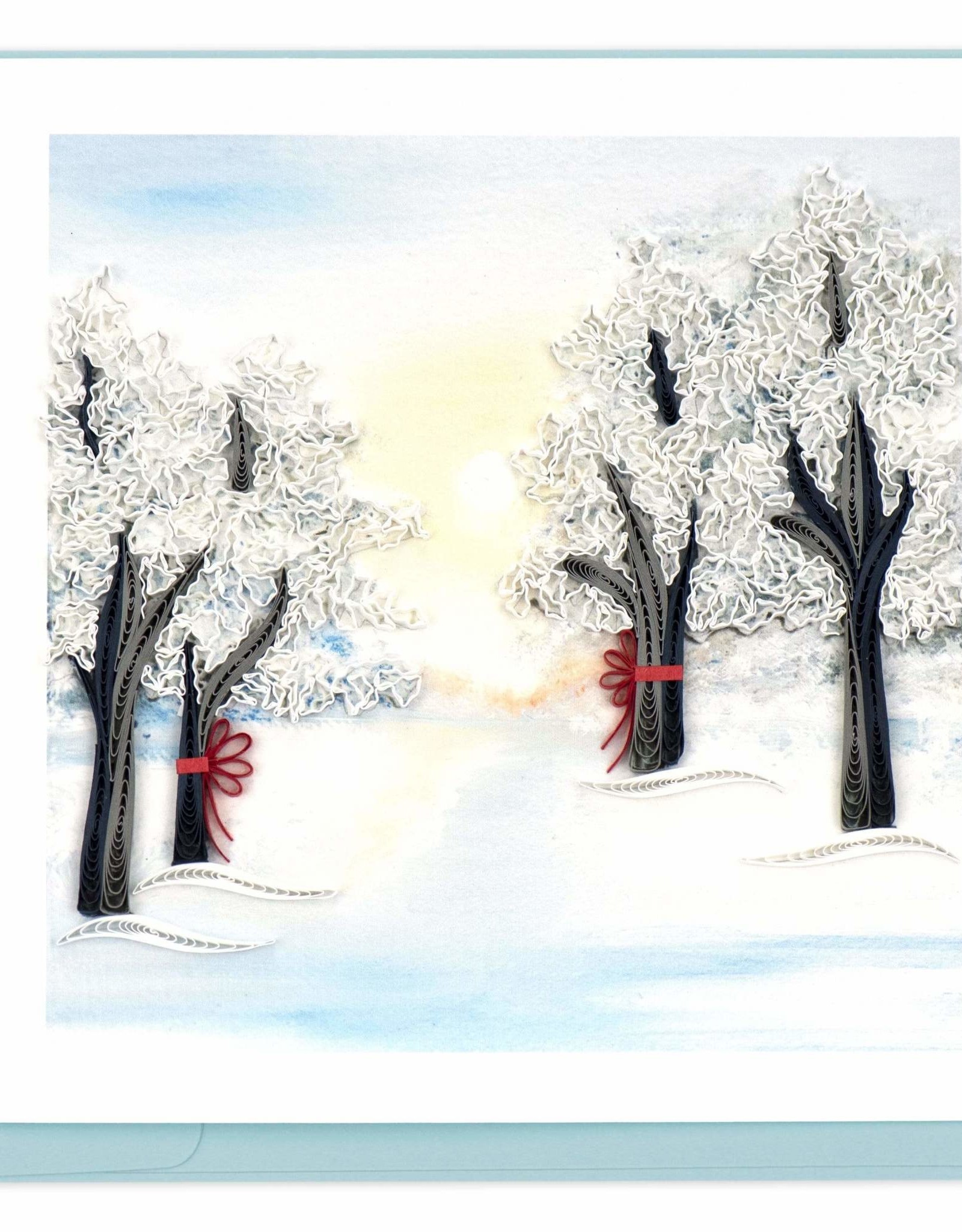 Quilling Card Quilled Snow Covered Trees Greeting Card