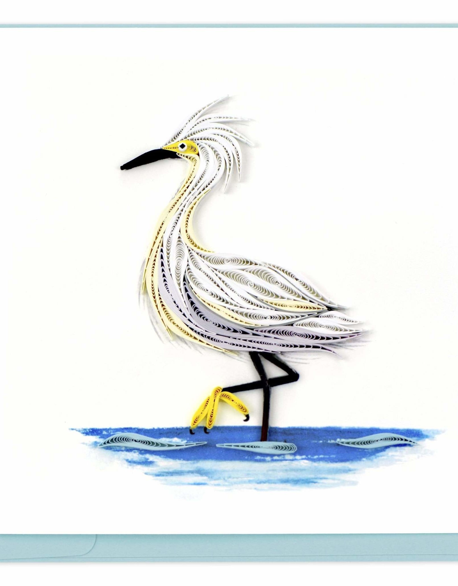 Quilling Card Quilled Snowy Egret Greeting Card