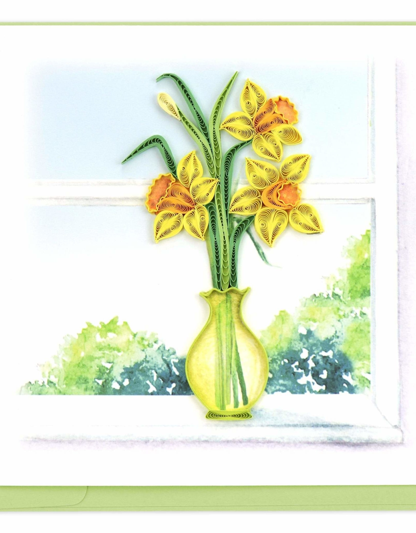 Quilling Card Quilled Daffodil Vase Greeting Card