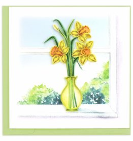 Quilling Card Quilled Daffodil Vase Greeting Card