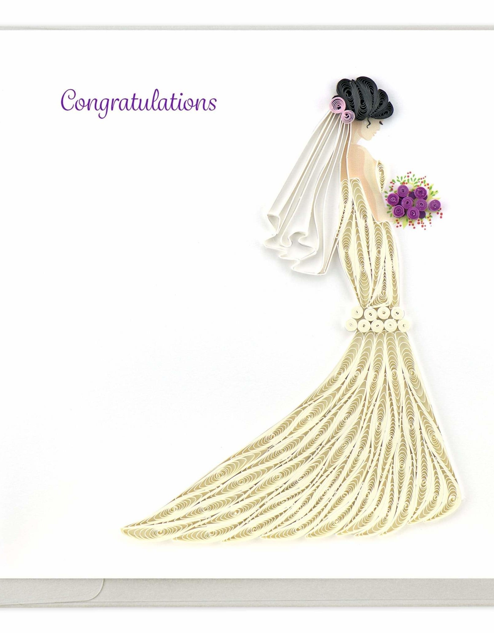 Quilling Card Quilled Bridal Congrats Greeting Card