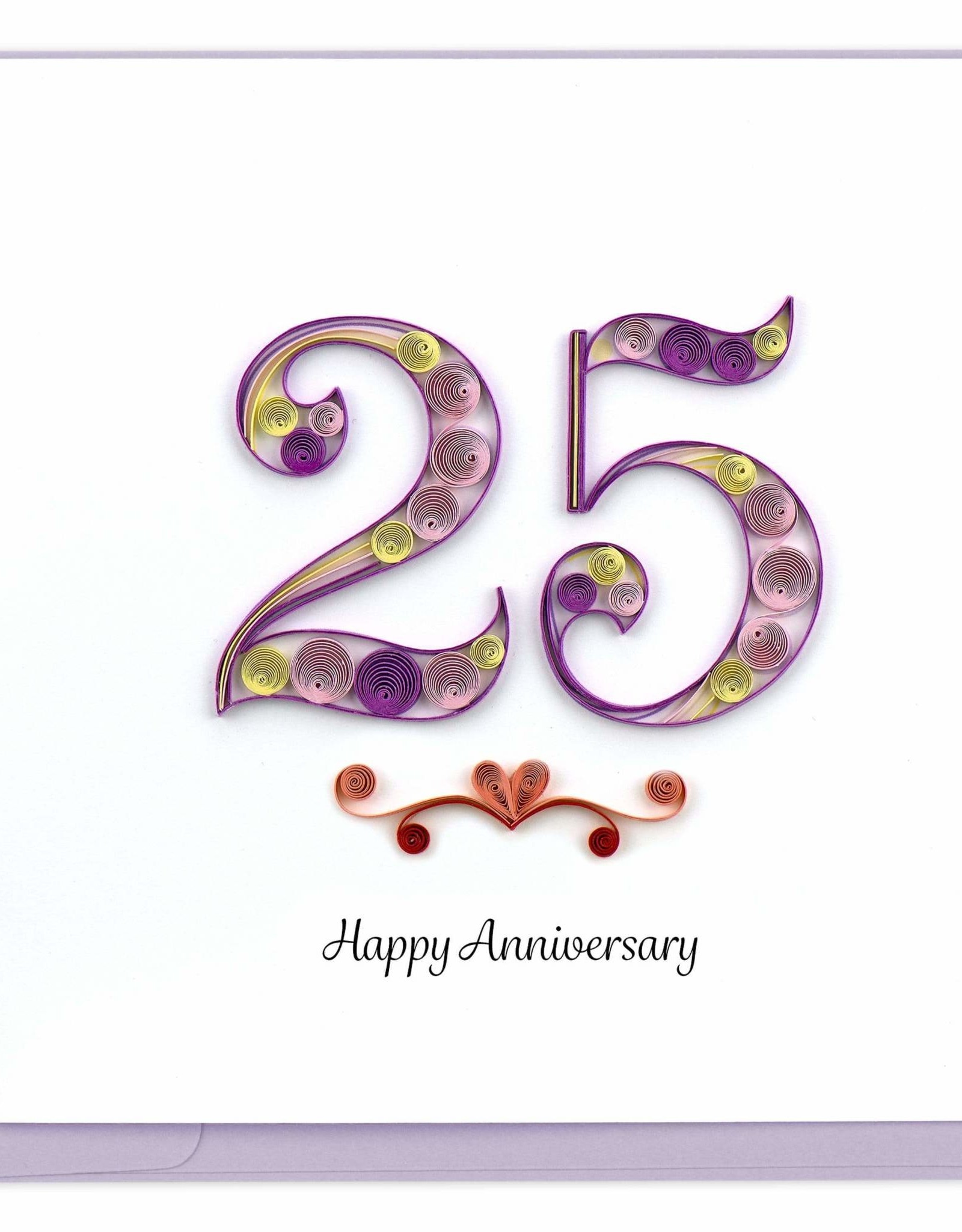 Quilling Card Quilled 25th Anniversary Card
