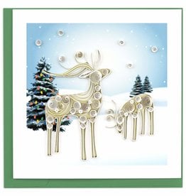 Quilling Card Quilled Snowy Reindeer Holiday Card