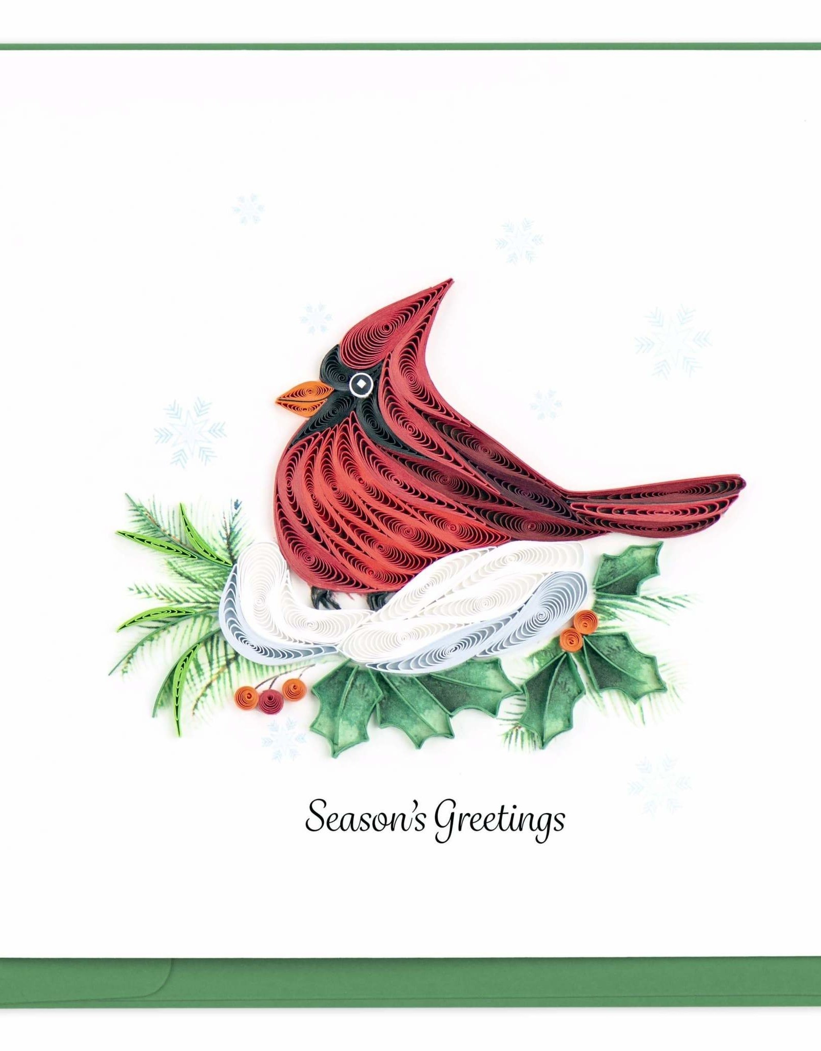 Quilling Card Quilled Snowy Cardinal Christmas Card
