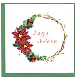 Quilling Card Quilled Poinsettia Wreath Holiday Card