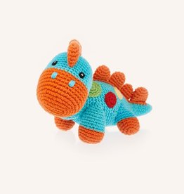 Pebble Steggy Dino Rattle Turquoise