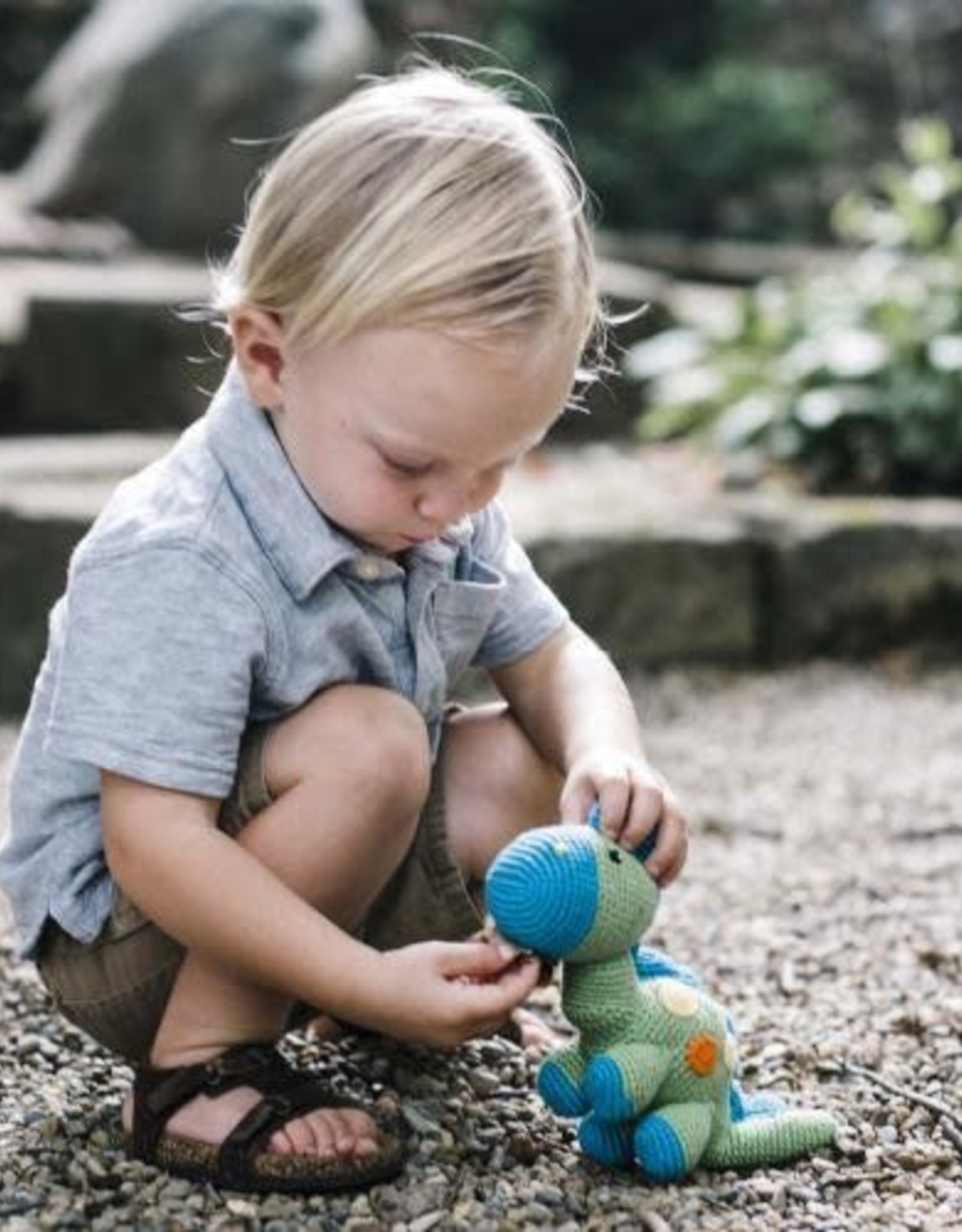 Pebble Steggy Dino Rattle Turquoise