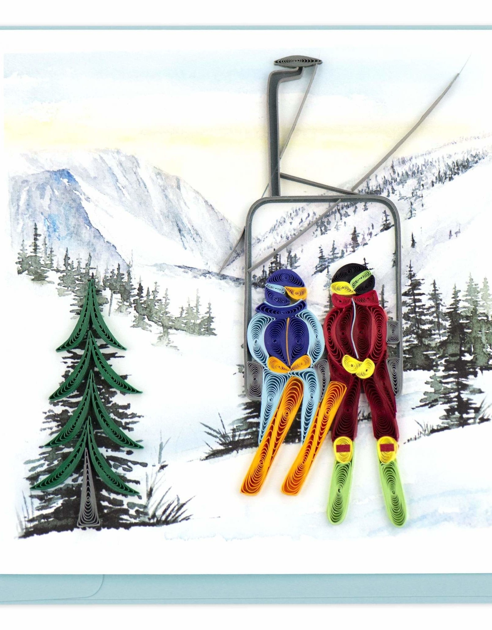 Quilling Card Quilled Ski Lift Greeting Card