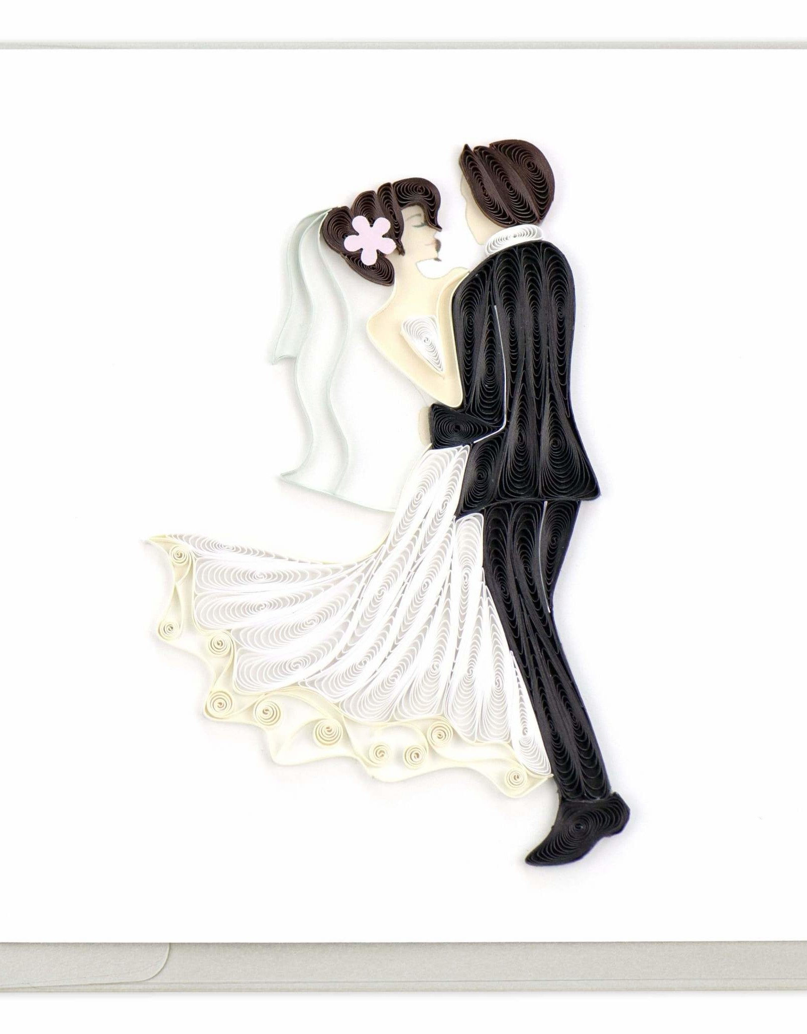 Quilling Card Quilled Dancing Bride & Groom Wedding Card