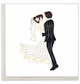 Quilling Card Quilled Dancing Bride & Groom Wedding Card