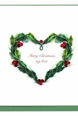Quilling Card Quilled Holly Berry Heart Christmas Card