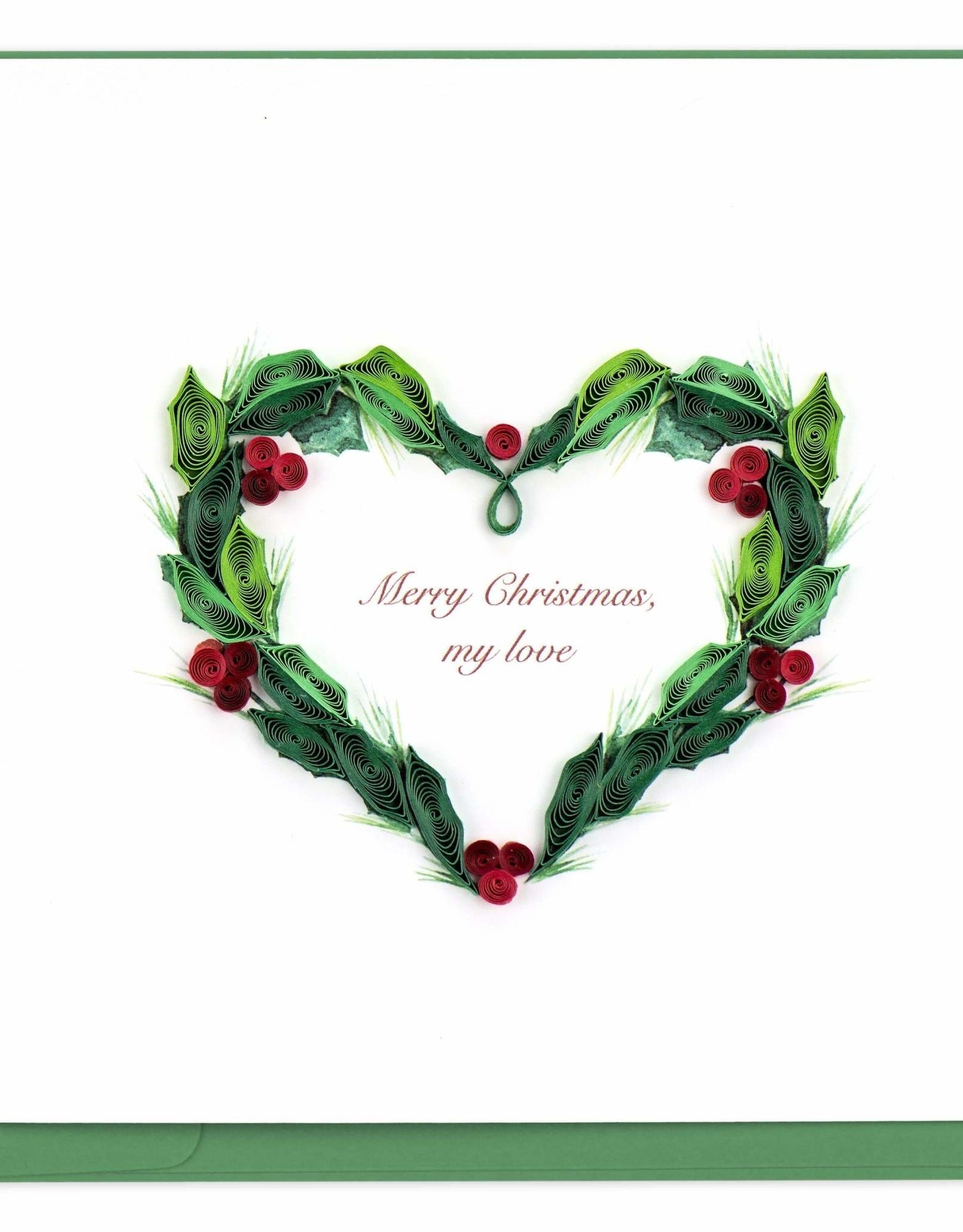 Quilling Card Quilled Holly Berry Heart Christmas Card
