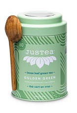 Justea Golden Green Loose Leaf Tin & Spoon