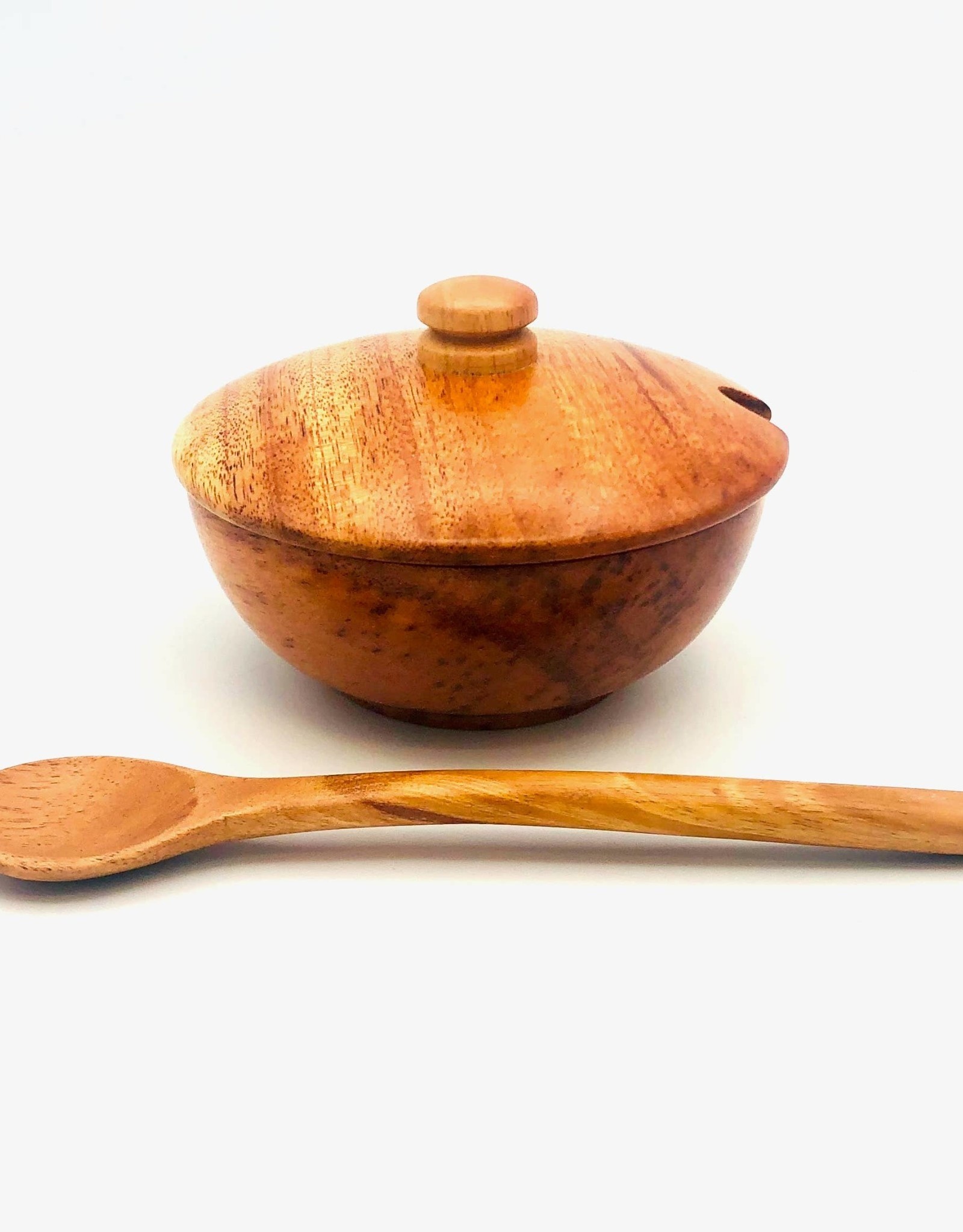 Women of the Cloud Forest Tropical Hardwood Spice Bowl with Spoon and Lid