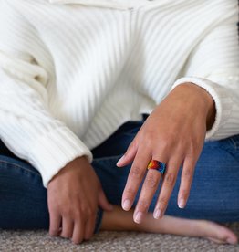 Lucia's Imports Rainbow Beaded Ring