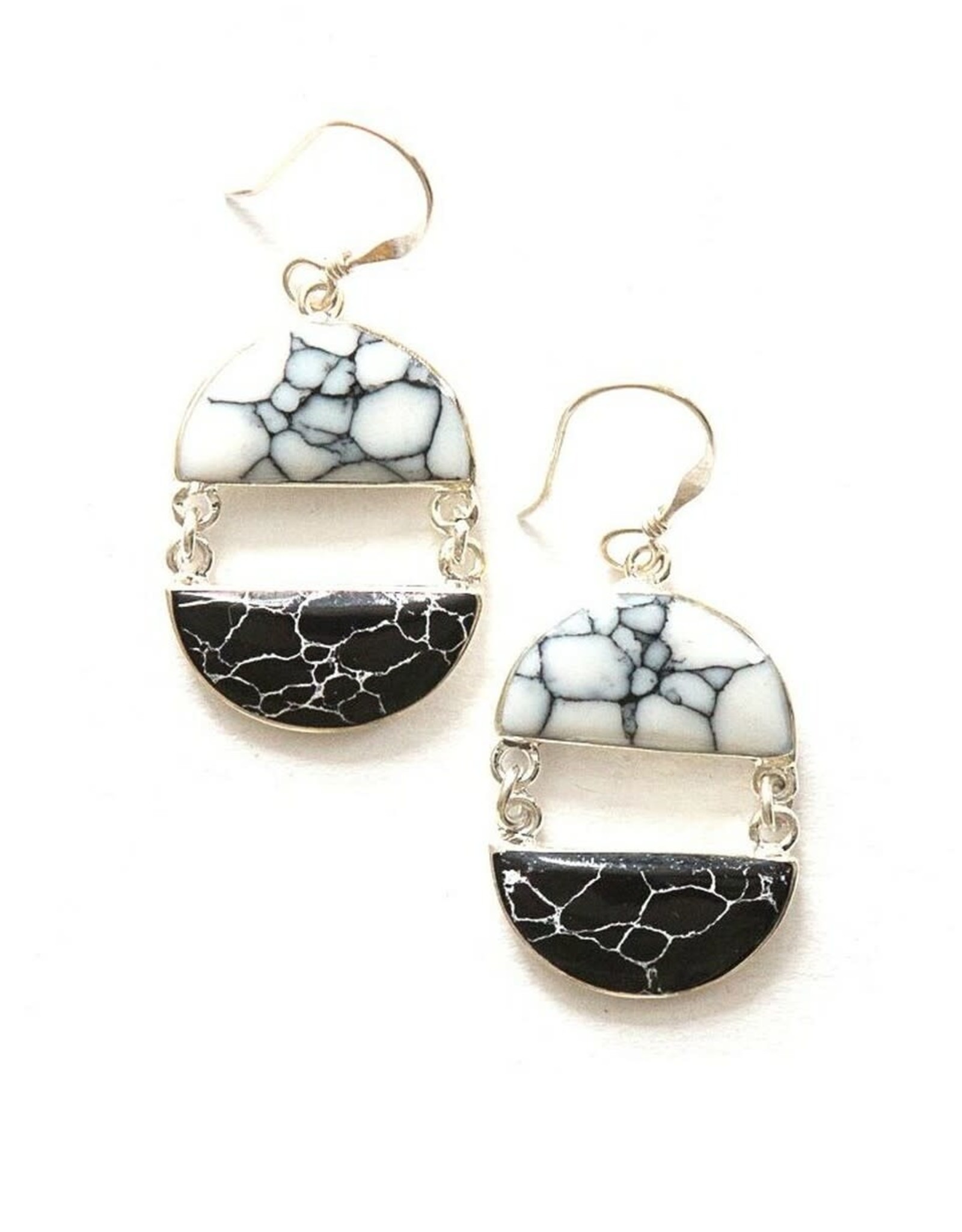 Fair Anita Balance Black and White Stone Earrings