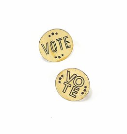 Fair Anita Vote Pin - Brass Stacked Letters