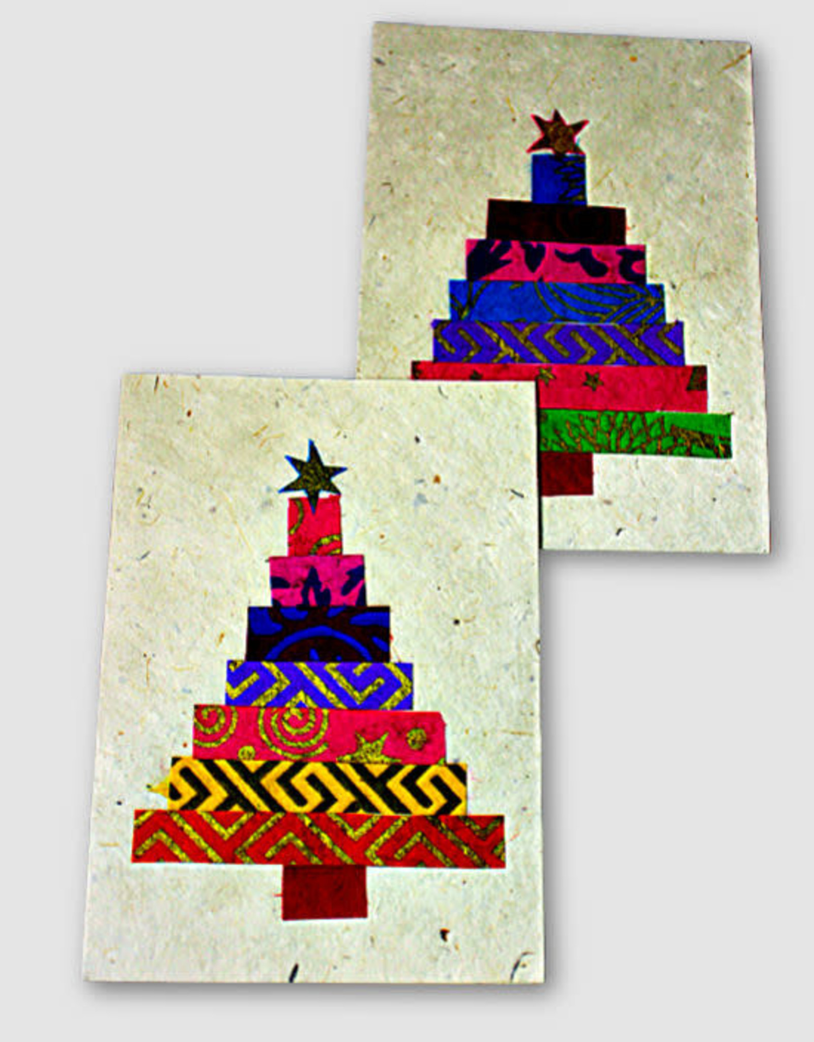 Ganesh Himal Applique Christmas Tree with Star Card