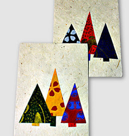 Ganesh Himal Three Applique Christmas Trees Card