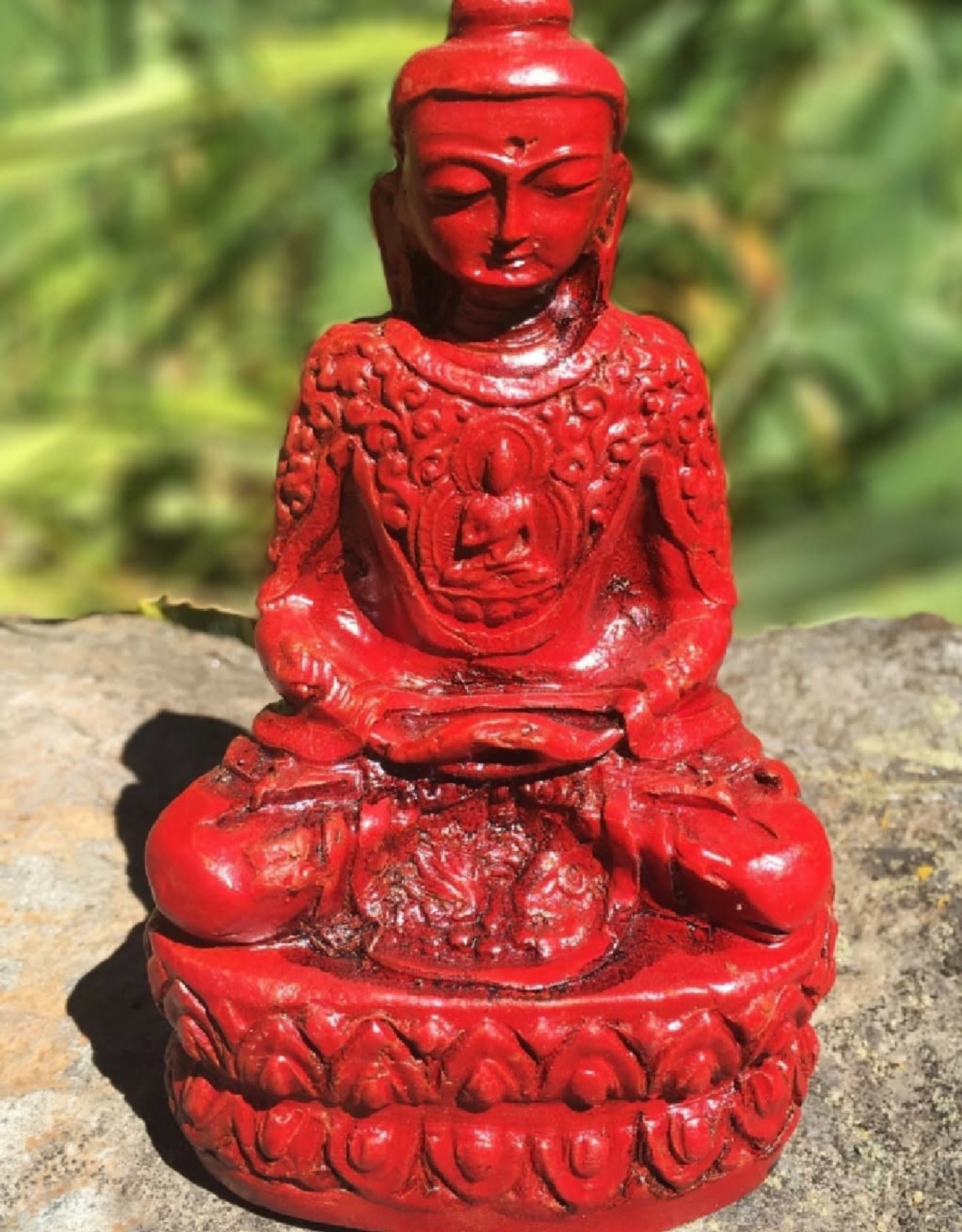 Ganesh Himal Small Red Ceramic Buddha