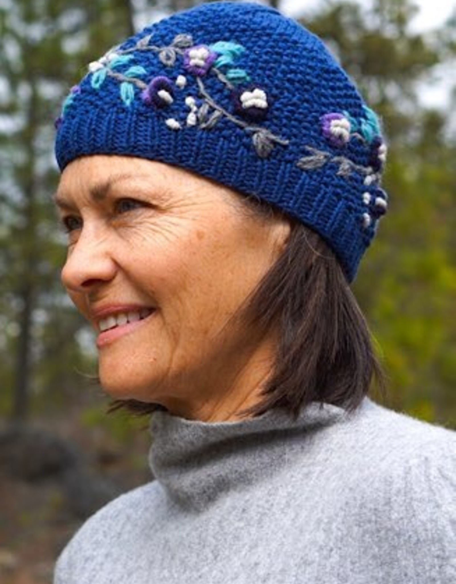 Ganesh Himal Embroidered Floral Cotton Hat