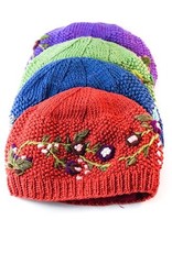 Ganesh Himal Embroidered Floral Cotton Hat